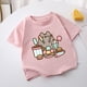 thumbnail image 2 of Pusheens-Camiseta de verano para niña, ropa para niño, Tops de manga corta de dibujos animados, camisetas suaves para bebé, camiseta Kawaii, ropa para niños, regalo, 2 of 5