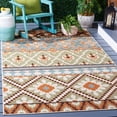 thumbnail image 2 of SAFAVIEH Veranda Dogon Geometric Indoor/Outdoor Area Rug, Green/Terracotta, 6'7" x 6'7" Square, 2 of 12