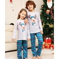thumbnail image 4 of WIBACKER Kids Christmas Gray Reindeer Pajamas Long Sleeve Holiday Pjs Set Toddler Boys Girls Xmas Jammies 2-14 Years, 4 of 11