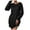 Black, variant on Fesfesfes Women Dress Casual Loose Crew-neck Plush Sweater Long-sleeve Dress Plus Size $10