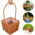 thumbnail image 6 of MLINS Woven Floral Basket Picnic Basket Rustic Flower Basket with Handle Woven Basket, 6 of 8