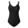 thumbnail image 4 of Womens Scallop Trim High Waisted 2 Piece Swimsuit Swim Top and Bottom, 4 of 5