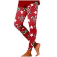 thumbnail image 2 of Christmas Leggings for Women Elastic High Waist Festive Print Holiday Leggings Lifting Workout Yoga Pants, 2 of 6