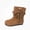 Brown, variant on WAVSUF Fleece Mid Calf Boots for Girls Lace Up Wide Width Soft Comfort Fall Cute Daily Boots Beige Size 10