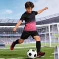 thumbnail image 2 of WhouRiu Boys Summer Athletic Outfits Short Sleeve Tees And Shorts Sets Kids Sports Training Clothes, 2 of 4