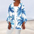 thumbnail image 2 of WTOBBY Women's Printed Lightweight Mid-Length Cardigan Jacket, Casual Fashion Cover-Up with Hawaiian AI Design, Long Sleeve Open Front Coat for Beach or Summer,Blue L, 2 of 5