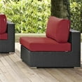 thumbnail image 2 of Modway Sojourn Aluminum Fabric and Rattan Patio Armless Chair in Canvas/Red, 2 of 4