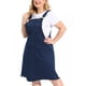 thumbnail image 2 of Women's Plus Size Overall Dresses Frayed Adjustable Strap Irregular Hem Denim Dress Navy Blue 1X, 2 of 7