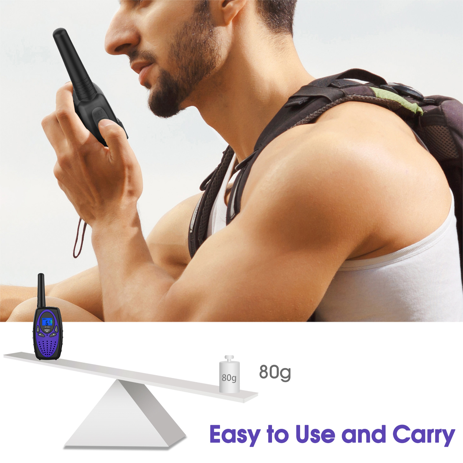 WisHouse M880 Walkie Talkies 2 Pack Purple photo 2