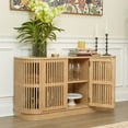 thumbnail image 5 of Plank+Beam Contour Solid Wood Sideboard with 3 Doors, 59" TV Stand for Living Room, Blonde, 5 of 16