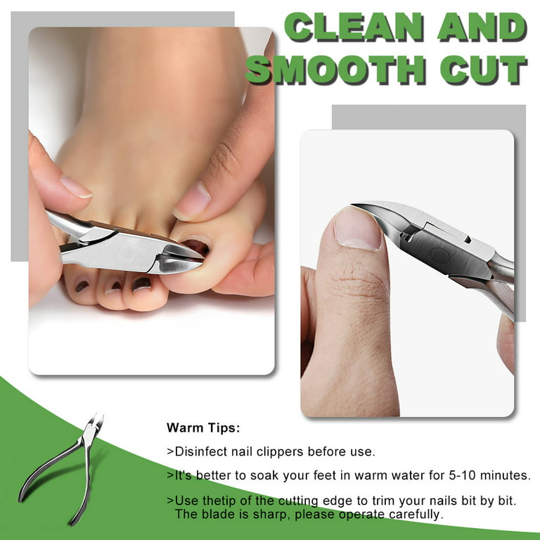 Bezox Precision Toenail Clippers for Thick or Ingrown Toenails Nail Clipper - Long Jaw or Handle