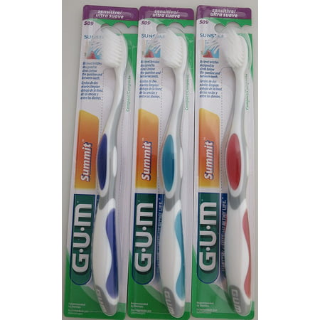 GUM 509 Summit+Toothbrush Sensitive Bristles (6 Pack) by Innovative professional technology which ensures maximum safety for your teeth and gums. By (Best Toothbrush For Sensitive Teeth)