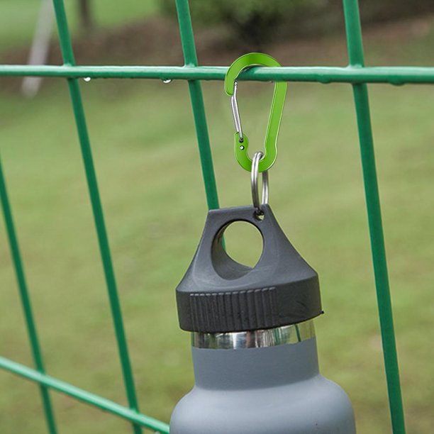 Mosquetón para acampar al aire libre, 6 uds., hebilla colgante rápida para escalada (verde)