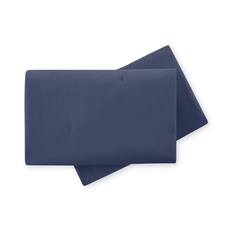 Beautiful Striped Starry Night Blue Velvet Reversible Sham Set, King, 2-Piece by Drew Barrymore