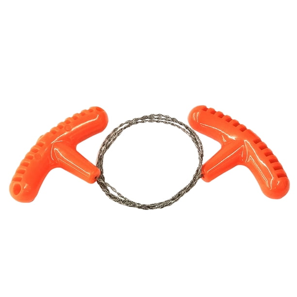 Yuarrent Cuerda de alambre de acero, sierra de cadena Manual de supervivencia, hoja afilada de tamaño pequeño, herramienta portátil para carpas naranja 70CM