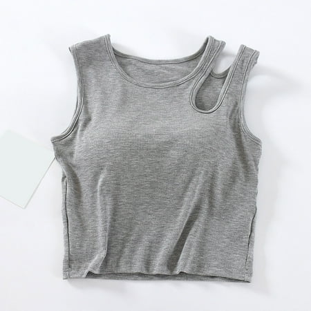 SNKSDGM Women s Plus Easter Shirt Black Tank Top Women Plus Size Navel Vest with Chest Pad Female High Waist with Special Shaped Shoulder Drops Slim Underwear Bra Tube Top Integrated Small Sling.