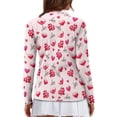 thumbnail image 2 of Uorisanigo Love Heart Womens Golf Shirt Casual Versatile Long Sleeve Golf Polo Shirts with Zipper Athletic Tops for Tennis Hiking & Outdoor Sports Size 2XL, 2 of 7