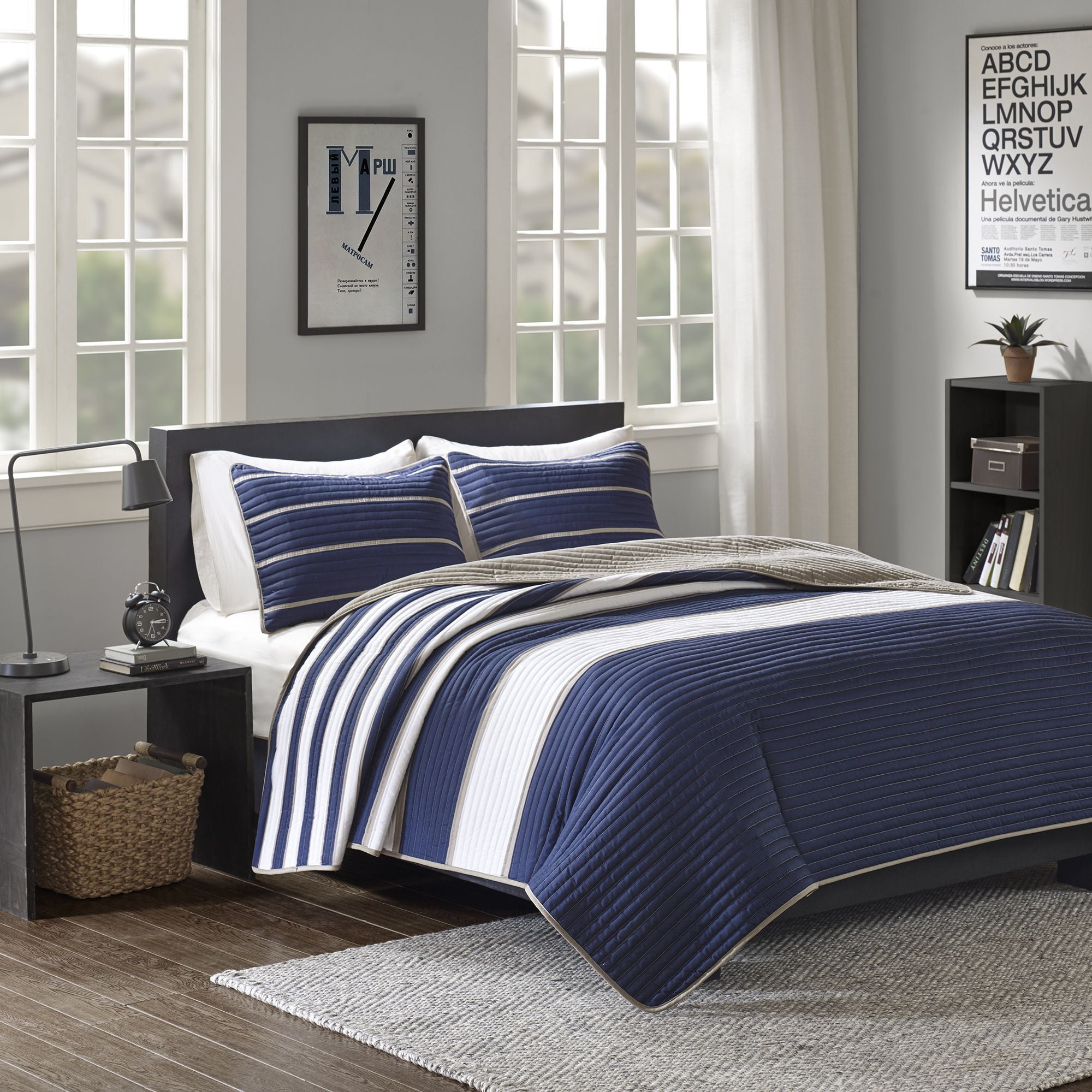 blue quilts and coverlets