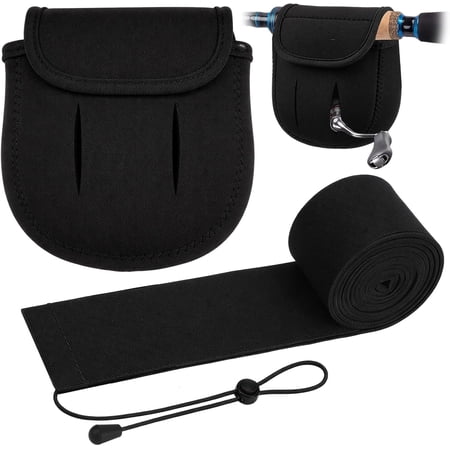 Fishing Spinning Reel Cover and Neoprene Rod Sleeve Protective Case Pouch Bag Sock for Casting Trolling Rods