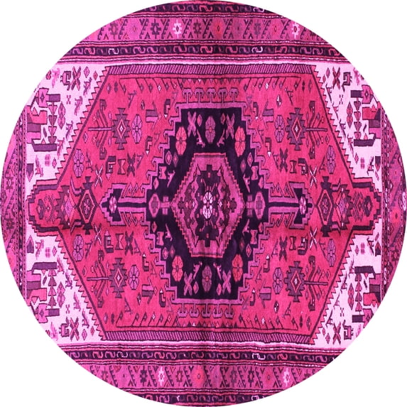 Ahgly Company Indoor Round Persian Pink Traditional Area Rugs, 6' Round