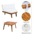 thumbnail image 4 of 2-Piece Acacia Wood Outdoor Sectional Sofa Set with Sofa and Table | Water-Resistant Cushions, 4 of 5