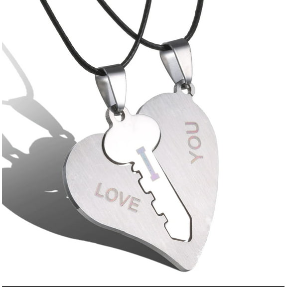 2 PC Set Heart I love you Necklace Black Robe necklace Set