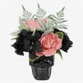 thumbnail image 1 of Black Skull w/ Floral Arrangement, 1 of 5
