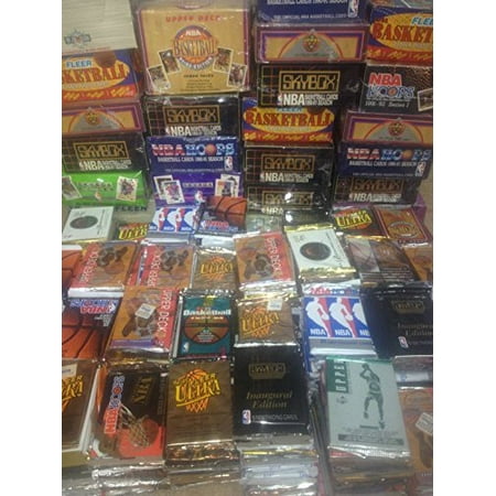 Cart Multi Pack - 100 Vintage NBA Basketball Cards in Old Sealed Wax Packs - Perfect for New Collectors