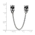 thumbnail image 3 of Security Chain Floral Charm .925 Sterling Silver Antique Finish Reflection Beads, 3 of 4