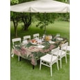 thumbnail image 4 of Outdoor Tablecloth with Umbrella Hole for Patio/Picnic/Party/Camping, Tropical Palm Trees Waterproof Table Cloth Rectangle Table Cover Washable, Boho Vintage Summer Forest Burlap (54"x 80"), 4 of 9