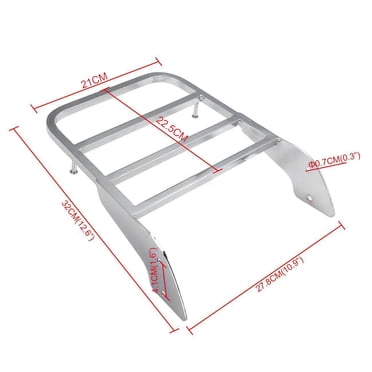 Chrome Passenger Sissy Bar With Luggage Rack For Honda Shadow ACE 400 750 1997-2003 - Detachable Backrest