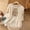 Beige, variant on Tittly Womens Linen Shirt Camisas De Lino Para Mujer Linen Button Up Shirts for Women Tops For Women Floral Cotton Linen 3/4 Sleeve V Neck Button Boho Ethnic Beige