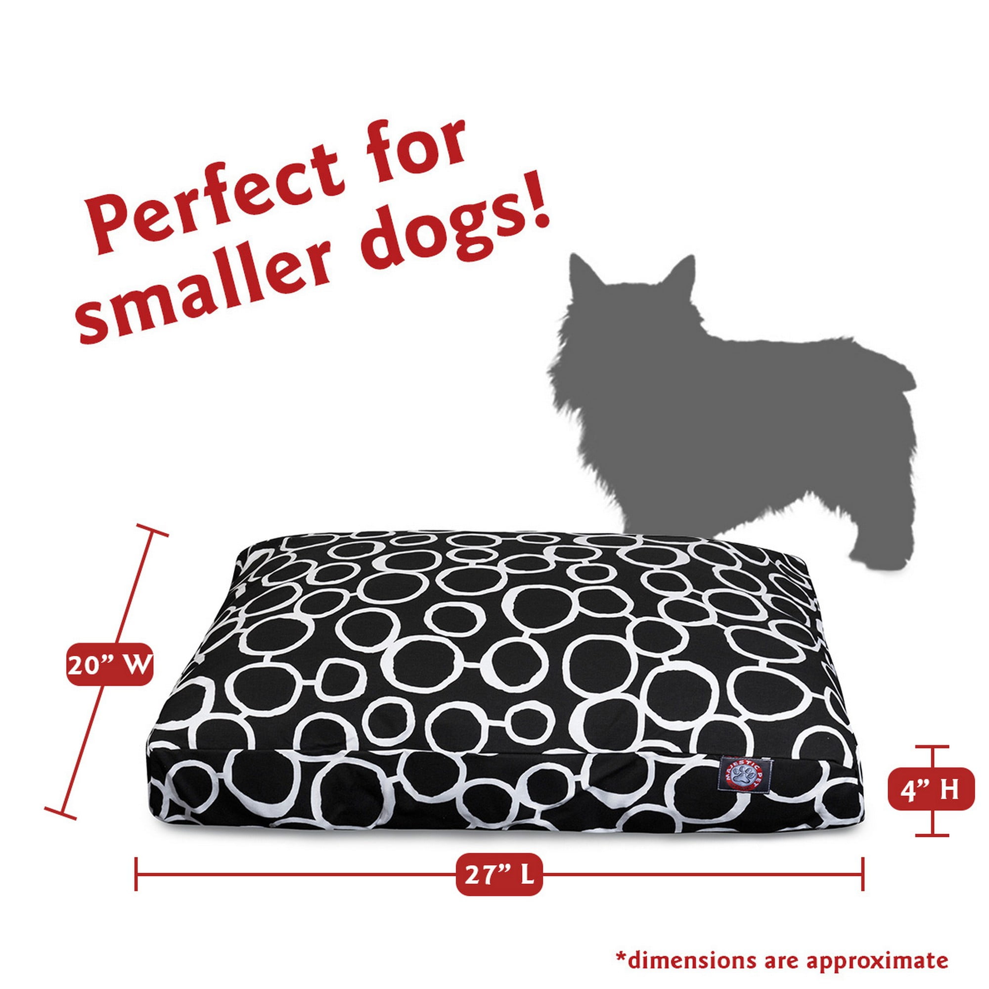 Majestic Pet | Fusion Shredded Memory Foam Rectangle Pet Bed For Dogs, Removable Cover, Black, Small