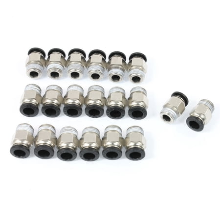 20PCS 8mm One Touch Air Hose Tubing 1/4PT Thread Quick Fittings Connector