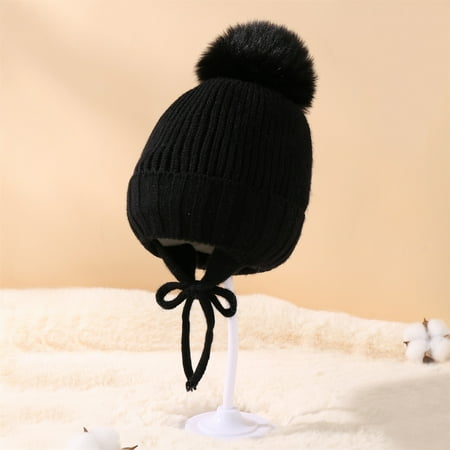 

TOWED22 Kids Hats Baby Girls Boys Soft Warm Knit Hat Kids Winter Hat With Earflap Scarf Hood Hat Khaki