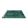 thumbnail image 2 of Ahgly Company Machine Washable Indoor Rectangle Abstract Turquoise Blue Modern Area Rugs, 6' x 9', 2 of 4