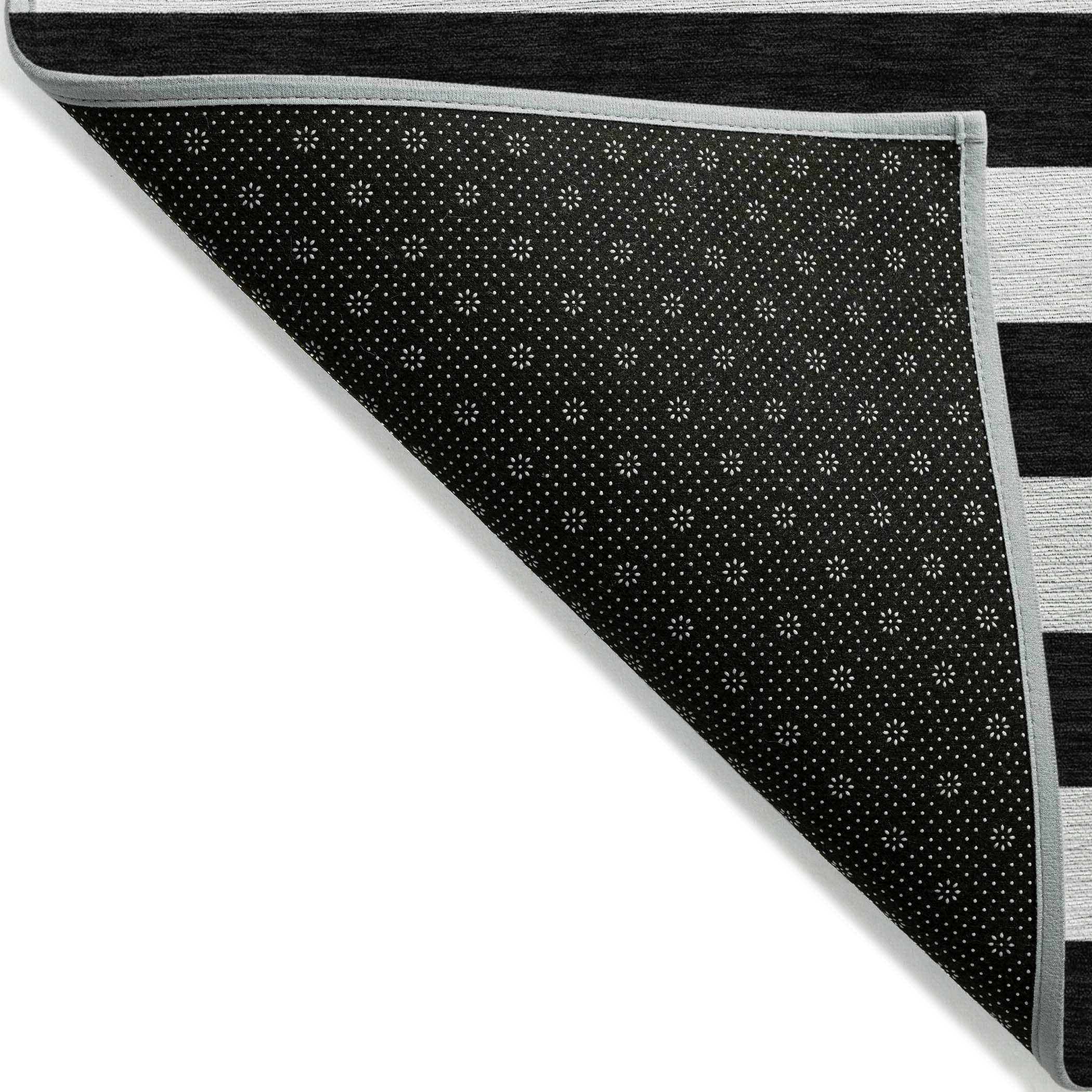 Addison Rugs Chantille Indoor/Outdoor Transitional Stripes Black Washable Rectangle Rug, 10' x 14'