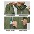 thumbnail image 4 of Little Donkey Andy Men’s Lightweight Windbreaker Jacket Breathable Windproof Hooded Wind Coat Hiking Running Golf Outdoor Travel Pesto Green S, 4 of 7