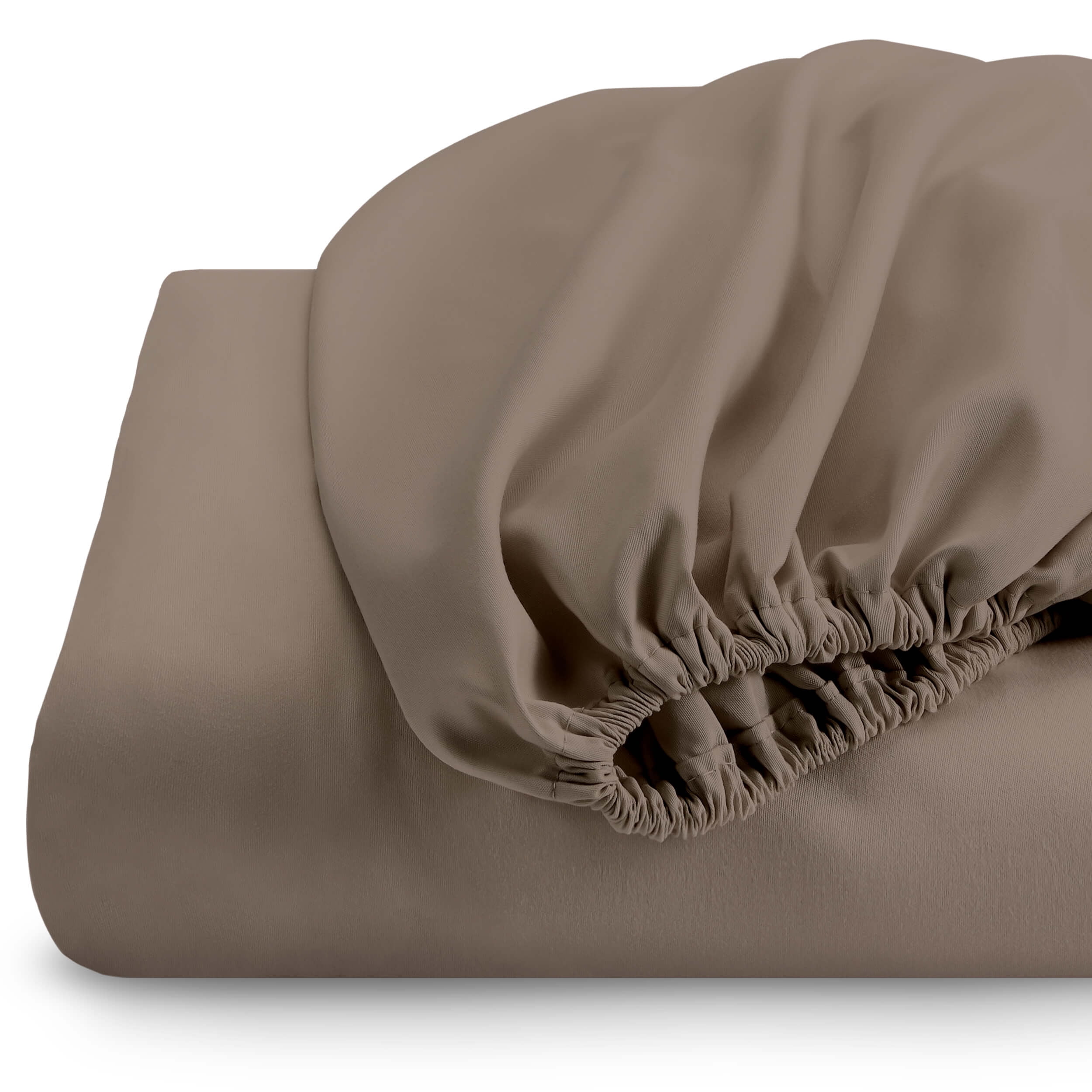 Fitted Sheet + Pillowcase Set, Microfiber, Wrinkle Resistant, Queen, Taupe