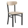 thumbnail image 2 of BizChair Set of 2 Commercial Grade Dining Chairs with 500 LB. Capacity Black Steel Frame, Solid Wood Seat, and Boomerang Back, Natural Birch Finish, 2 of 12