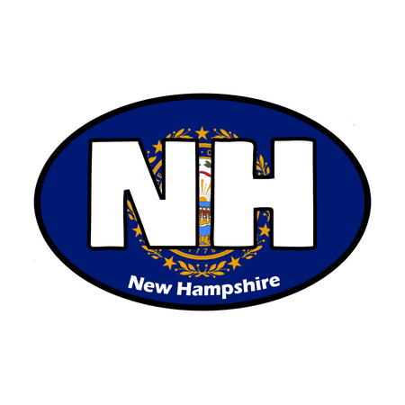Pack Laser Stickers Flag Design - Oval Stickers - New Hampshire State Flag - Set of 4