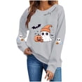 thumbnail image 2 of AnuYalue Halloween Sweatshirts for Women Ghost Pumpkin Long Sleeve Shirt Fashion Fall Pullover Tops, 2 of 4