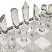 OnDisplay 3D Luxe Acrylic Fire & Ice LED Light Glowing Chess Set
