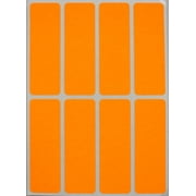 Rectangular Color coding labels 3 x 1 inches, Rectangle label in Neon Orange name tags for kids 120 pack by Royal Green