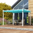 thumbnail image 2 of Spaco Outdoor Gazebo,Patios Gazebos,Outdoor Pergola with Retractable Canopy and Aluminum Frame-Turquoise, 2 of 12