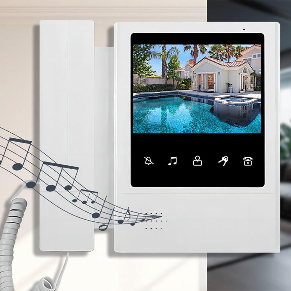 4.3 Inch Doorbell Video Camera Wired Touch Monitor Intercom Waterproof IR Night 700TVL Vision For Home Surveillance 4 Wire Connected