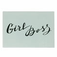 thumbnail image 1 of Girl Boss Cutting Board, Hand Written Style Monochromatic Illustration of Feminine Wording, Decorative Tempered Glass Cutting and Serving Board, in 3 Sizes, by Ambesonne, 1 of 2