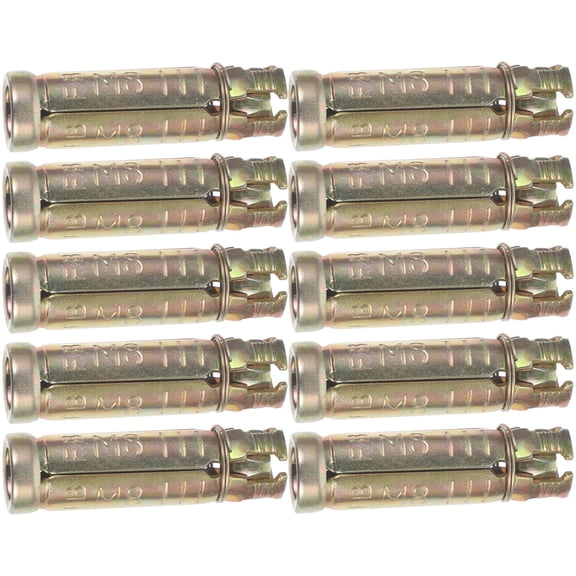 NICEXMAS 10Pcs Golden Steel Concrete Drop in Anchors for Stable Fixture Mounting