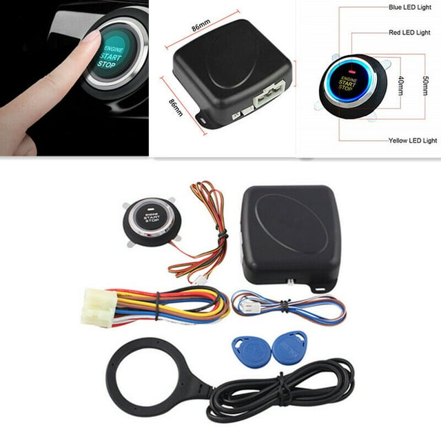 Car keyless ignition off button engine push RFID lock keyless entry anti-theft system -