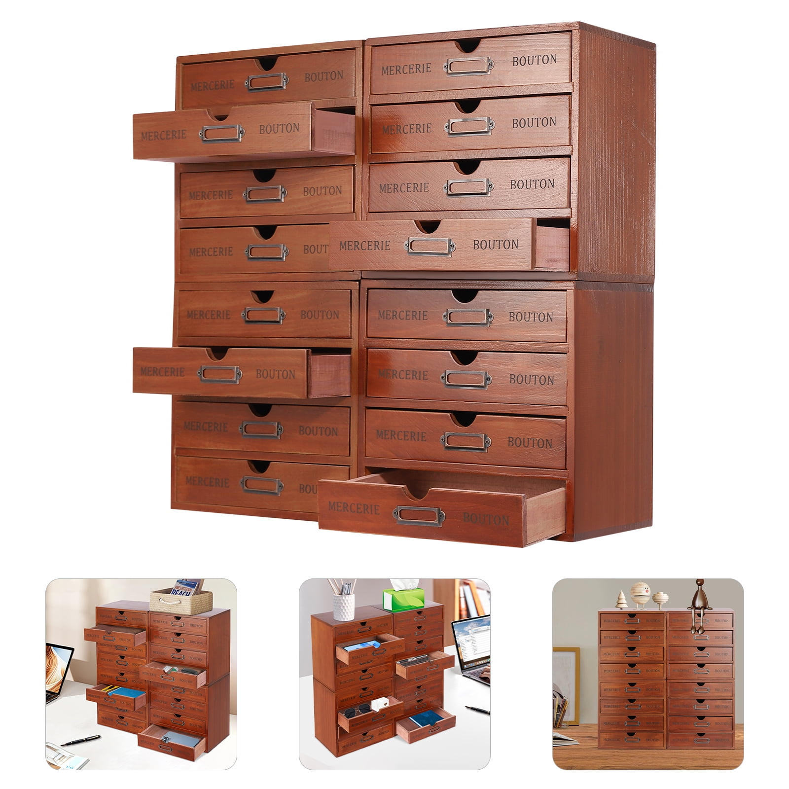 Dwellnix 16-Drawer Organizer Set, Space-saving Drawer Organizers, Ready-to-Use 4-Piece Drawer Organizer, for Living Rooms and Bedrooms